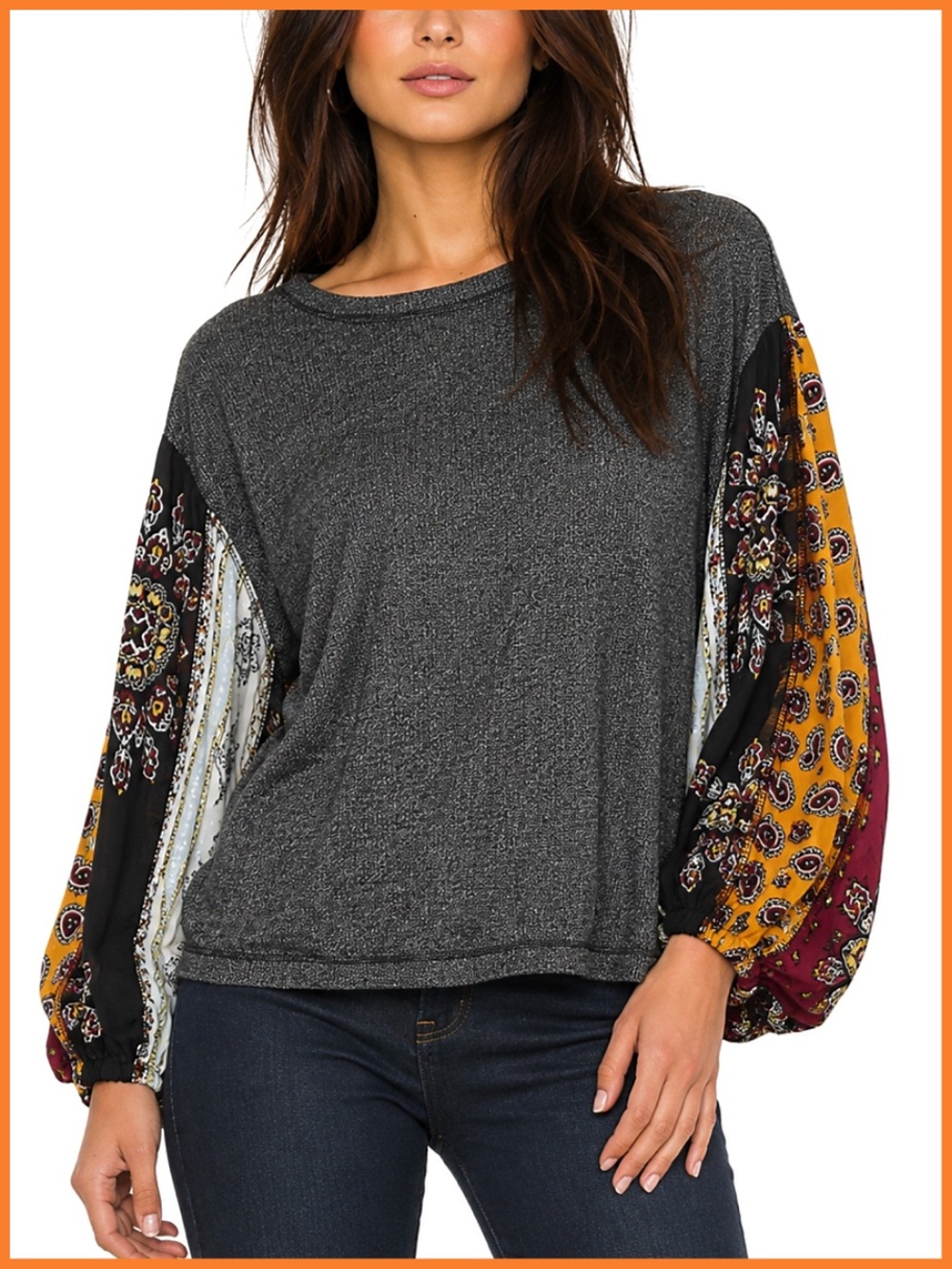 Chelsea & Theodore Bohemian Paisley Print Top